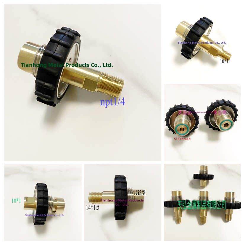 G5/8手轮 碳纤维瓶接口 潜水瓶接口npt1/4碳纤维接头10*1高压接头