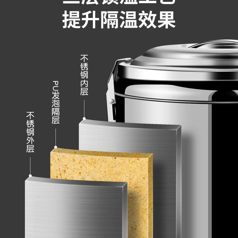保温桶商用摆摊大容量不锈钢冰粉超长保冷冰桶凉粉装冰块奶茶