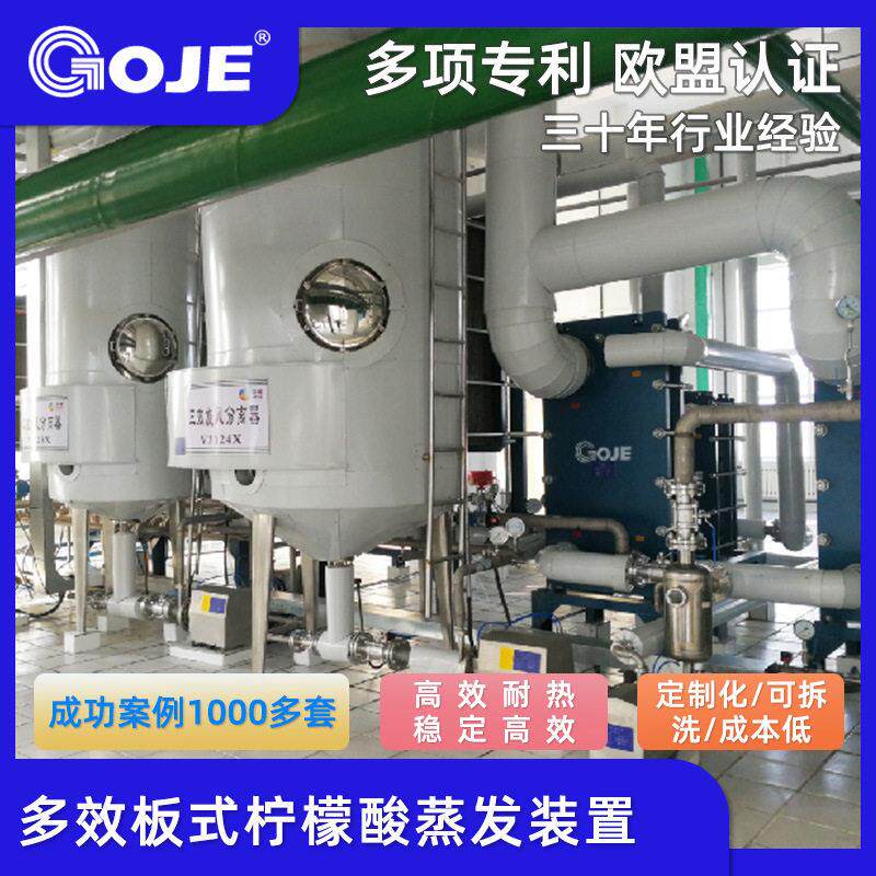厂家直销定制多效板式柠檬酸蒸发装置废水蒸发工业水蒸发