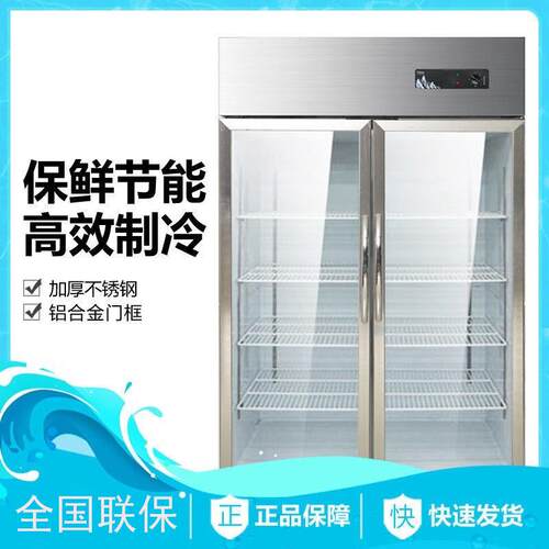 商用冰箱单门两门不锈钢展示柜陈列柜玻璃门冷藏保鲜柜饮料冰柜