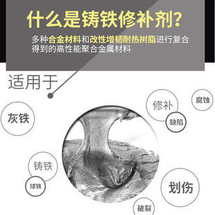 补剂箱管工业耐高温补漏防漏金属砂眼111铁质缺陷修补油水修铸铁