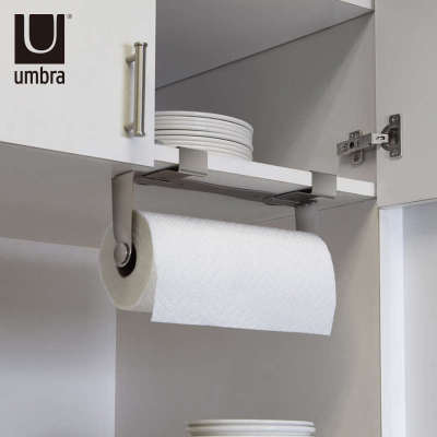 UMBRA骑警纸巾架厨房专用纸卷纸架卷纸器悬挂 保鲜膜壁挂式免打孔