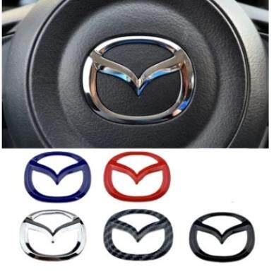 适用昂克赛拉改装方向盘贴cx-4cx-5阿特兹内饰方向盘车标马自达3