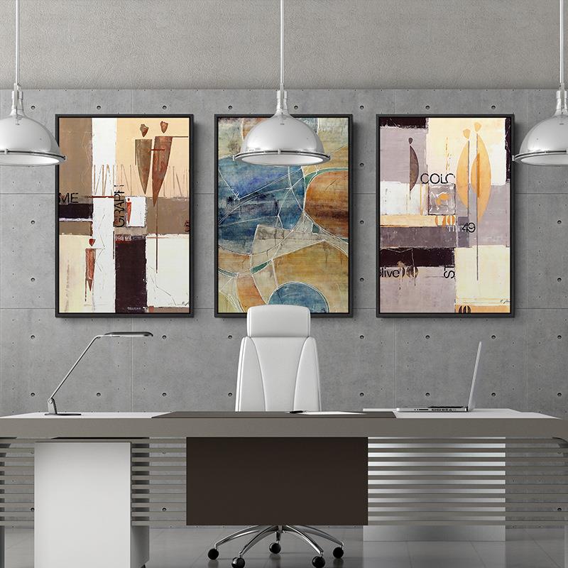 客厅装饰画沙发背景墙挂画抽象艺术餐厅画现代简约三联晶瓷挂画图片