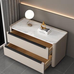 大尺装 轻整设计感70c10026506m宽卧 床头柜奶寸奢油风简约现代意式