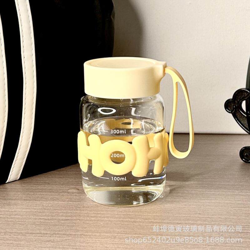 德国豆浆杯可微波加热儿童牛奶杯家用便携外带刻度喝冲奶粉玻璃杯