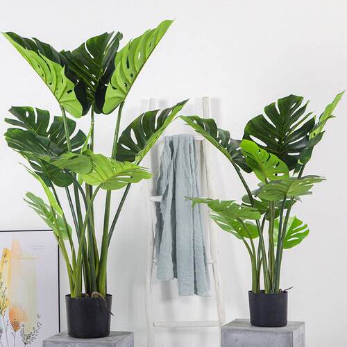 仿真绿植龟背竹客厅公室仿生室内植物盆栽摆件落地装饰假树