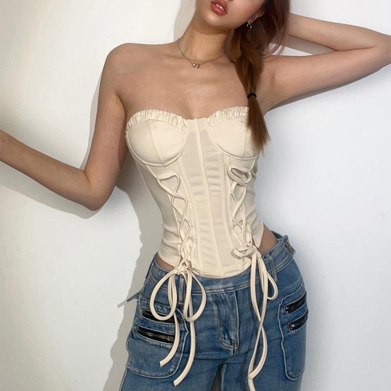 Womens fashion sexy hot girl style chest wrap tie waist
