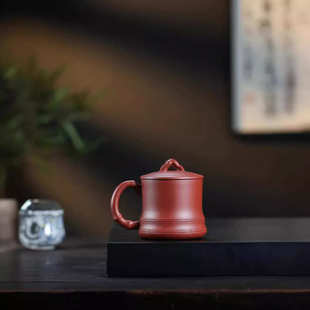 竹节杯紫砂杯竹叶办公杯全手工竹段茶具大容量高档纯手工主人杯
