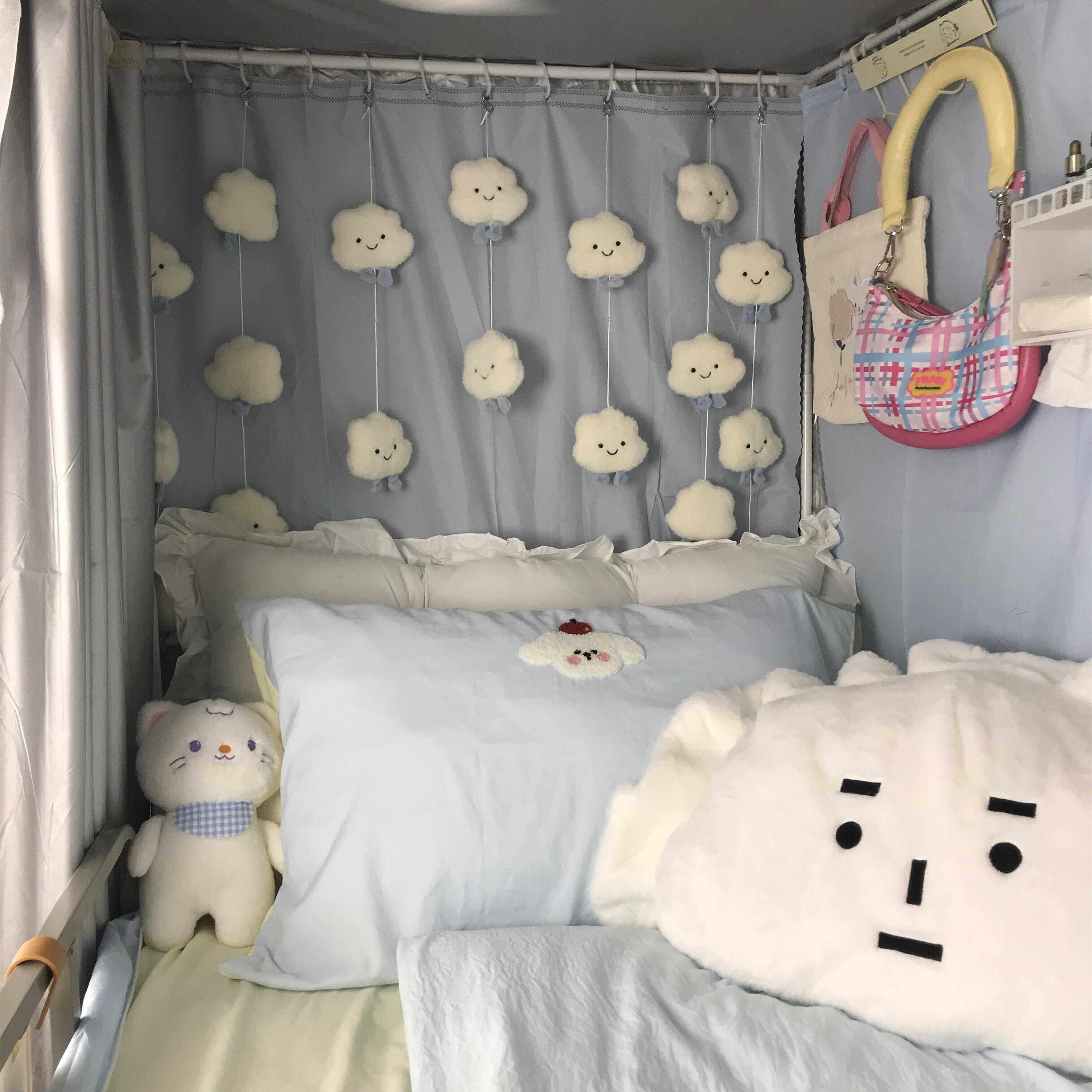 云朵帘饰宿舍床上挂饰装饰床帘装饰HJN女上床下桌挂挂可爱改造小