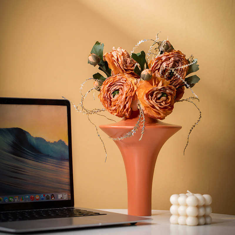 法式奶油风陶瓷花瓶极简软装家居客厅餐桌民宿酒店轻奢摆设,家居饰品,花瓶,淘宝优惠券,粉丝福利购,淘宝优惠卷