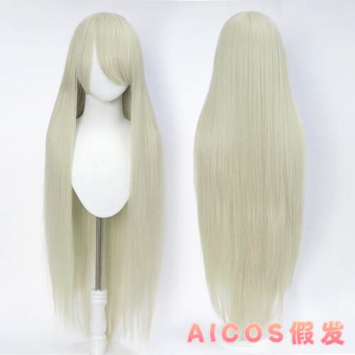 高档ICOS发 100CM长直发万用女古型装长毛娘造Acos假发假毛长刘海