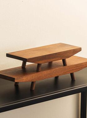 复古实木托盘茶托家用客厅茶几桌面收纳盘子创意装饰品摆件置物架