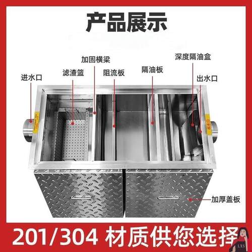 地埋式隔油池餐饮厨房饭店304不锈钢地沟款油水分离器三级垒德株
