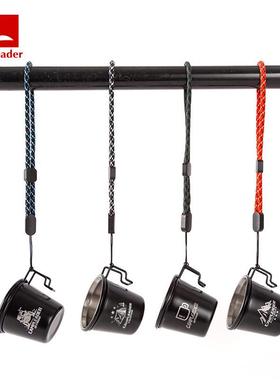 户外不锈钢杯把手4件套杯野餐烧烤啤酒杯咖啡杯喝酒茶具杯子黑色