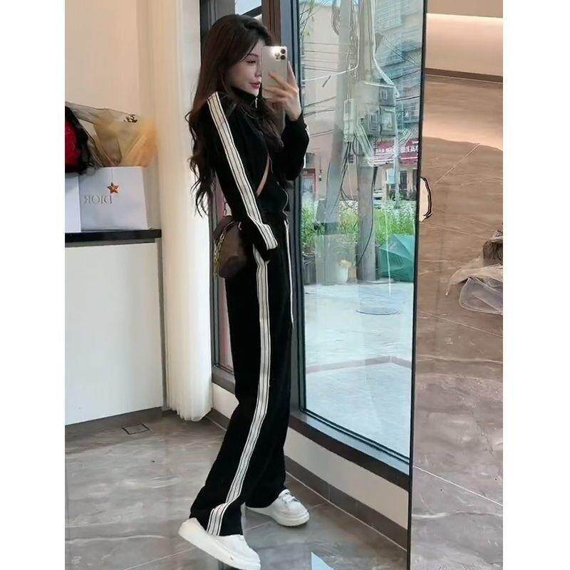时尚运动服套装女春秋季2023年新款韩版休闲洋气修身显瘦两件套潮