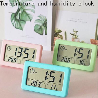 LED Digital Alarm Clock With Thermometer Desktop Electronic