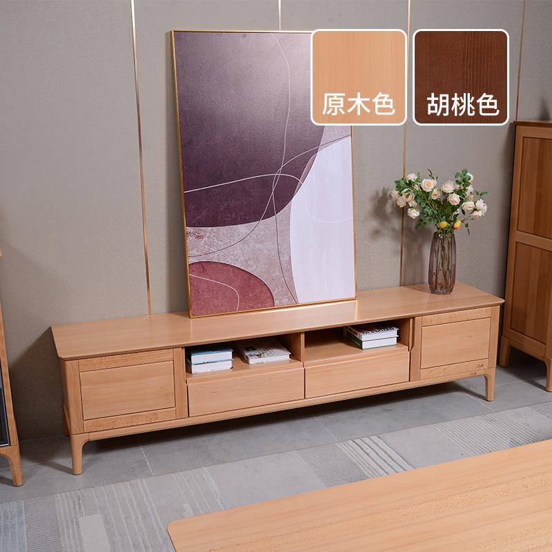 梦星魂 榉木全实木电视柜原木中古客厅储物收纳抽屉式靠墙地柜
