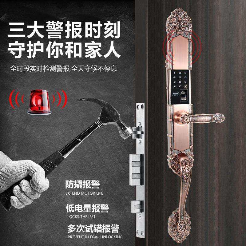 铠缔士别墅大门指纹锁双开门密码锁欧式智能锁家用防盗门电子锁H8