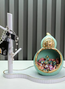 创意放钥匙收纳陶瓷摆饰置物架现代轻奢玄关鞋柜入户进门口装饰品