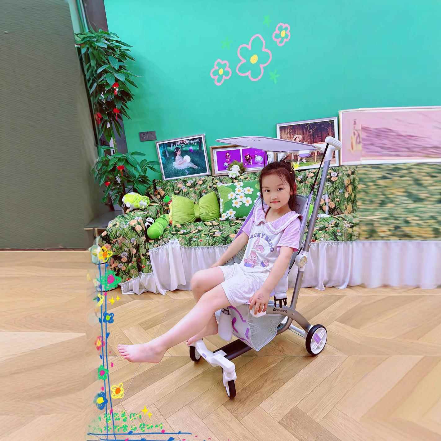 KK便携式KP2口袋车婴儿轻便推车溜娃神器轻便折叠口袋车中大童车