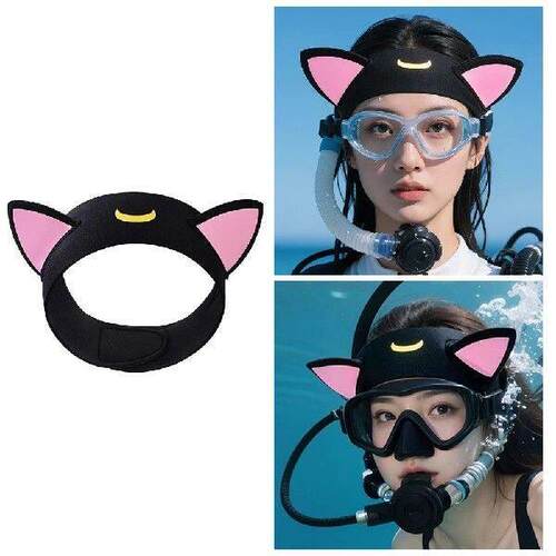 Cat Ears 3mm Neoprene Diving Headband Adjustable Dive