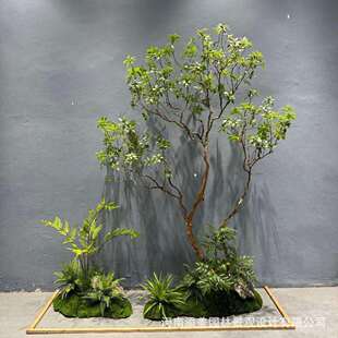 仿真树马醉木室内造景餐饮样板间别墅天井装饰景观树大型假树