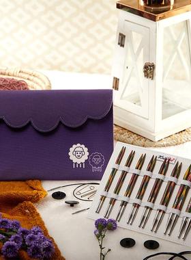 KnitPro桦木可拆卸环形针棒针直针袖子针毛衣针手工编织工具全套