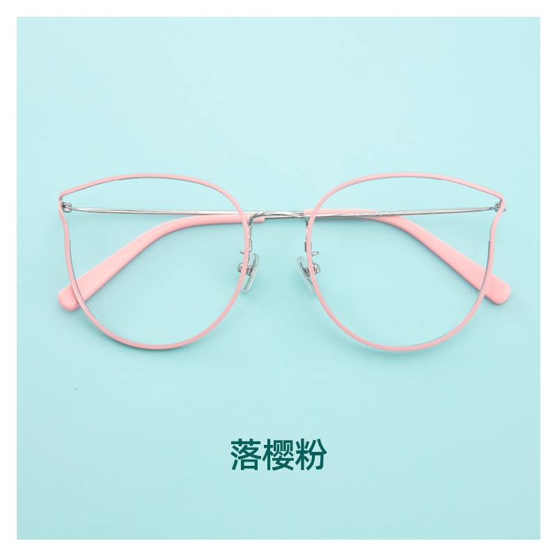 高档zersr女近视e眼镜防辐射抗蓝光疲劳素黑框平光颜眼镜框护眼韩
