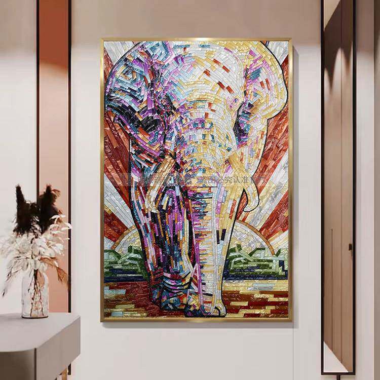 珐琅彩画客厅入户玄关走廊过道装饰画餐厅现代简约挂画卧室壁画