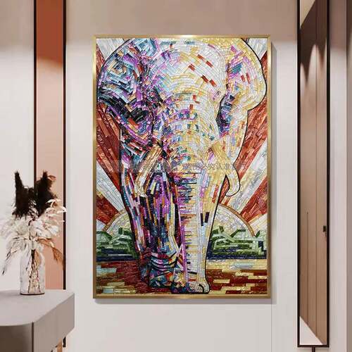 珐琅彩画客厅入户玄关走廊过道装饰画餐厅现代简约挂画卧室壁画