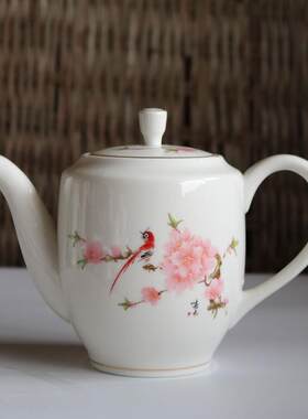 家用陶瓷茶壶大码带滤网花茶泡茶壶早茶过滤壶800ml手抓把壶单壶