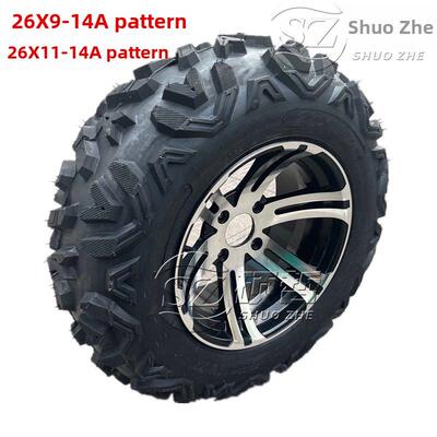 沙滩车配件大悍马龙鼎卡丁车前26x9-14后26x11/10-14寸A字轮胎