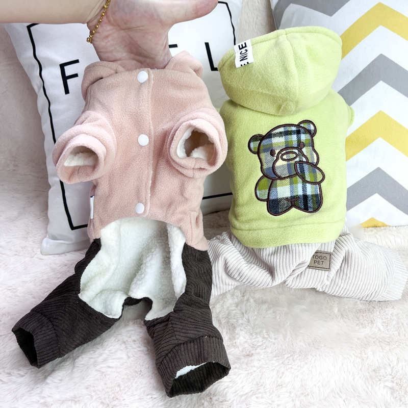 秋冬厚款四脚小狗狗衣服泰迪比熊博美雪纳瑞约克夏小型犬宠物服装