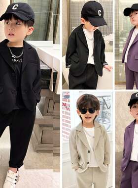 2026新款春秋季新品男童西装套装帅气主持礼服花童走秀洋气儿童韩