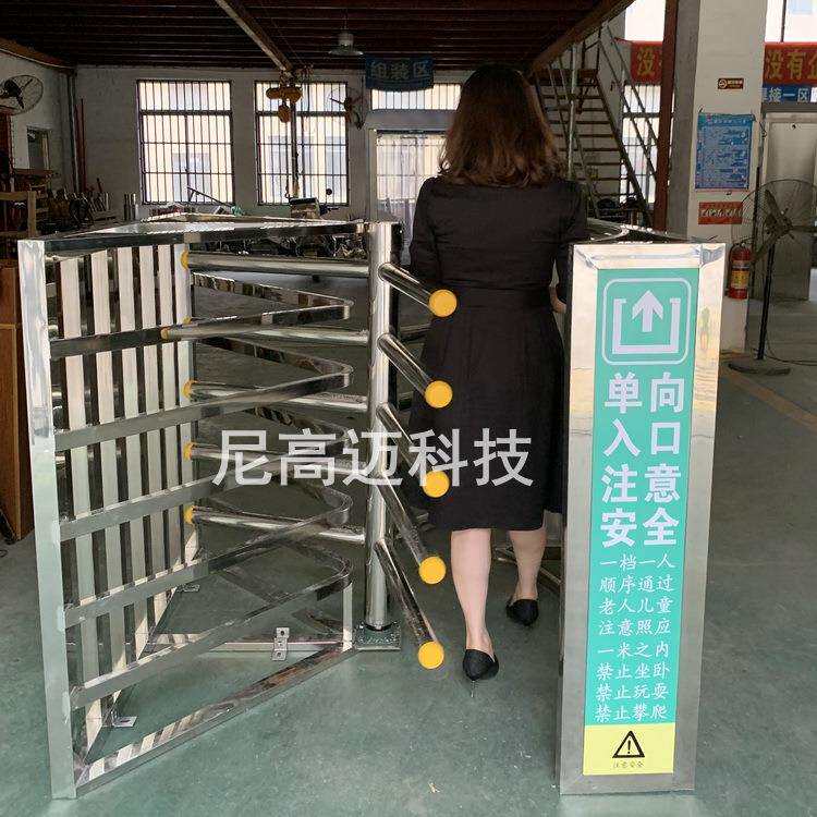 山西临汾景区单向入口机械旋转闸机-不锈钢人行通道半高旋转门厂