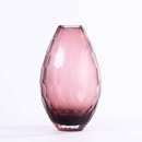 透明切面水晶玻璃花瓶插花水养梅瓶水晶摆件家居客厅装 饰水培花器