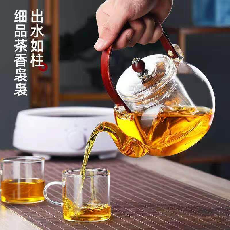新款直销玻璃煮茶壶高硼硅耐热玻璃禅道壶家用电陶茶壶提梁壶蒸煮