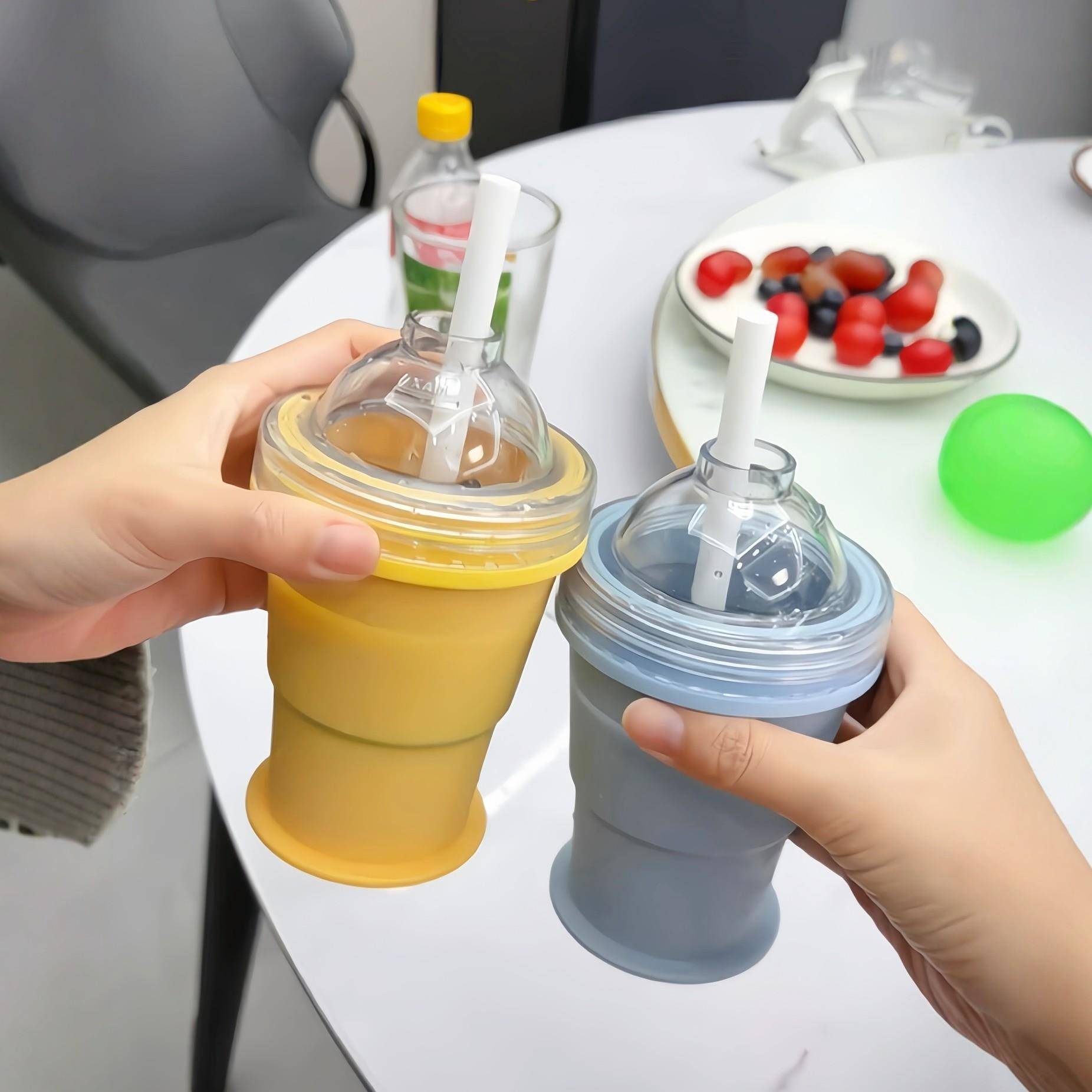 冰球杯冰格水杯冷饮可折叠便携式软硅胶大冰块模具三合一食品级图片