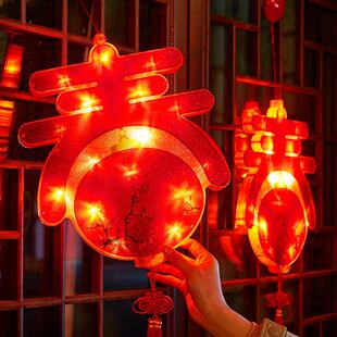 饰灯过年氛围门口福字吸盘灯红灯笼挂饰灯串新年元 直销春节装 新款
