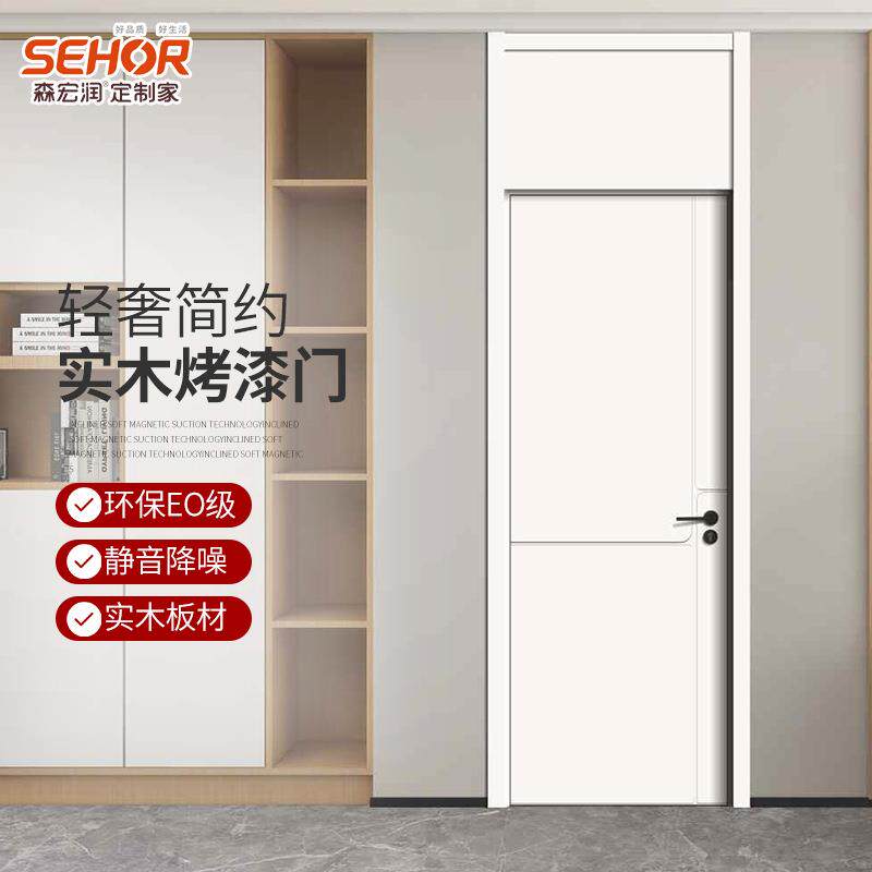 时尚简约烤漆隔音房间门实木复合门白色百搭卧室门厂家平开门