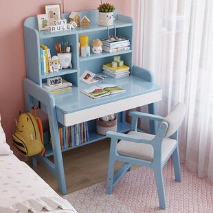 实木书桌书架书柜一体写字学生60/70CM小户型家用卧室儿童学习桌