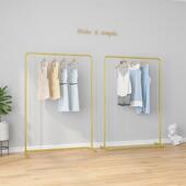 店衣服架童装 侧挂架金色陈列架女装 店专用挂衣架 展示架落地式 服装