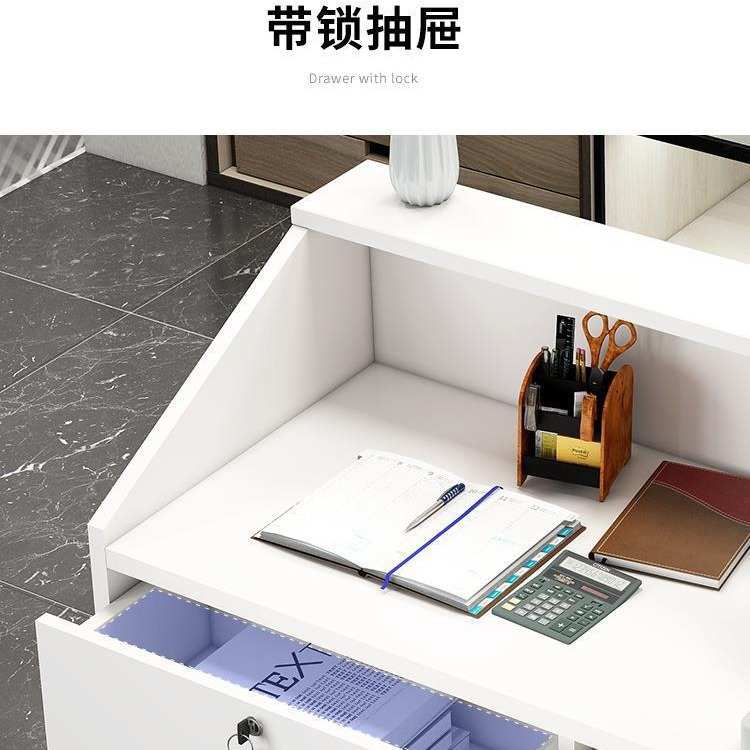 简约吧台桌收银台店铺小型柜台公司前台接待台服装店超市简易吧台