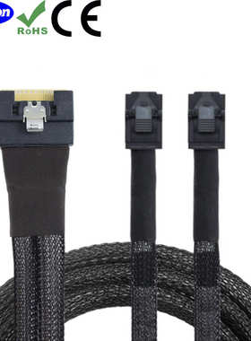 Slimline 8654 8i 74P PCIE4.0 转2个NVME SAS8643服务器连接线