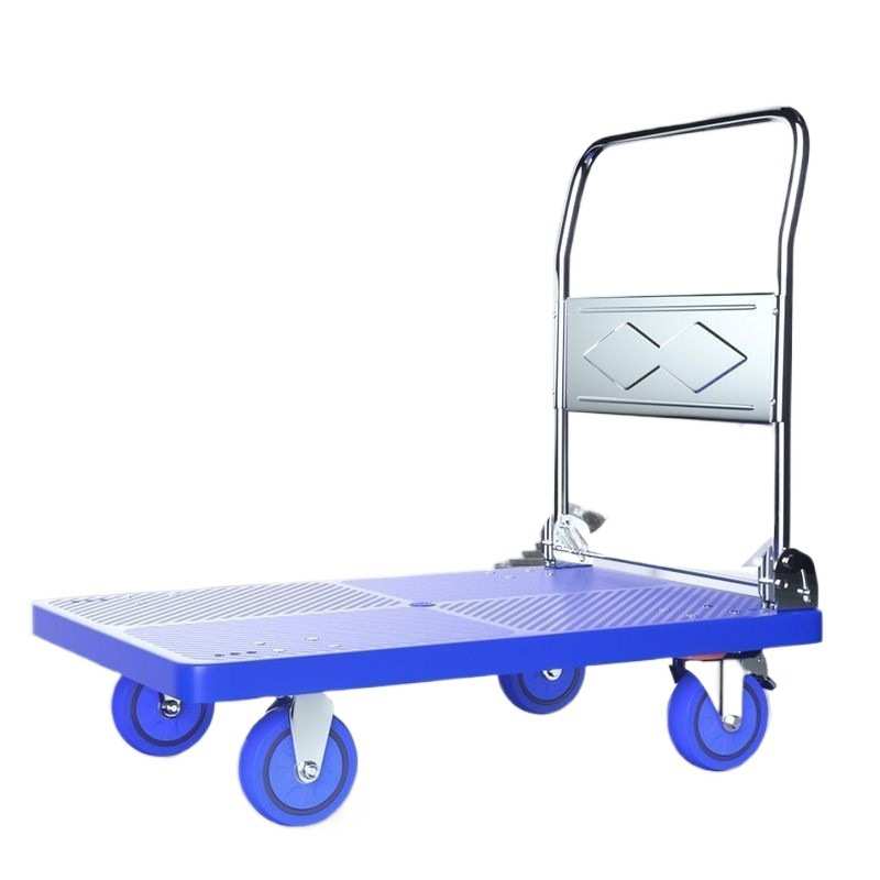 加厚手推车折叠拉货小推车搬货平板车家用静音搬运车轻便携手拉车