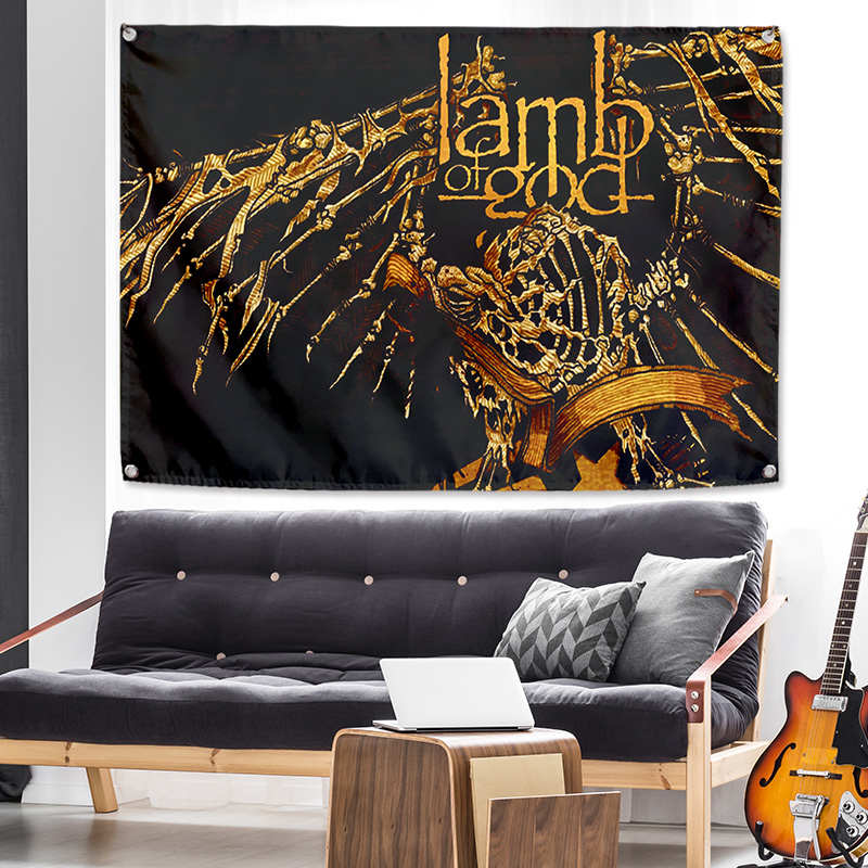 摇滚金属乐队上帝的羔羊重型音乐节大旗酒吧会所琴行装饰挂旗挂布