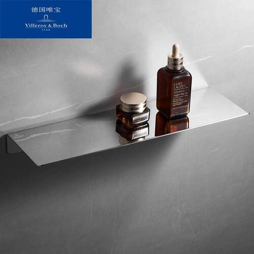 德国浴室置物架不锈钢洗漱台壁挂一字板卫生间免打孔镜前一字隔板