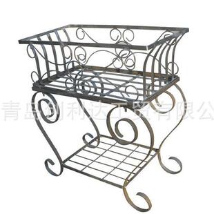 欧式 铁艺双层花槽组合花架创意多肉绿萝花盆架置物架盆栽架