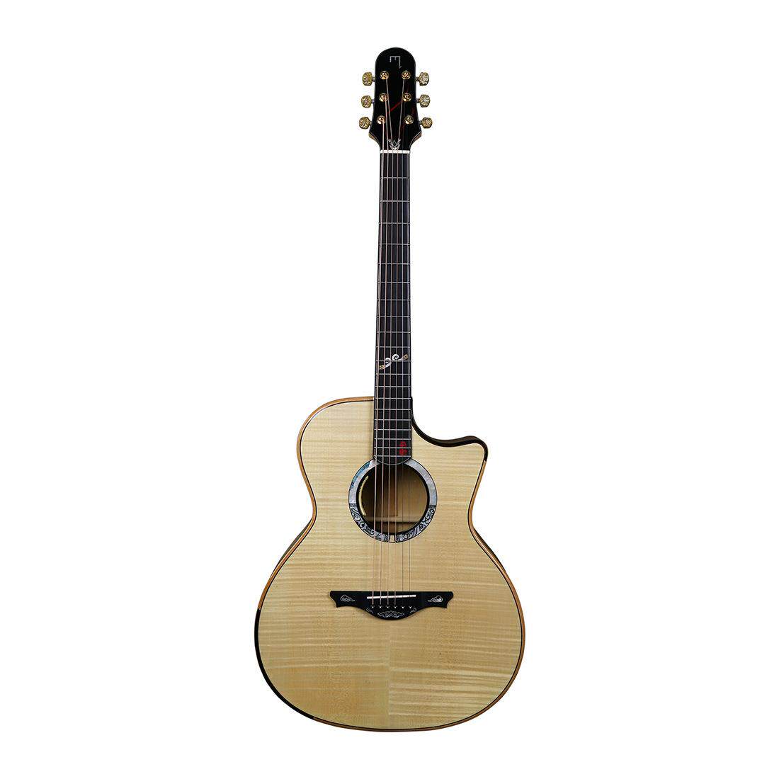 慕西卡一生所爱40寸单板吉他民谣木吉他虎纹枫面单吉他guitar